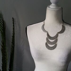 Cato hammered silver tone necklace